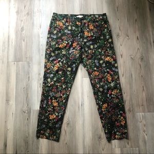 H&M floral mid rise dress pants